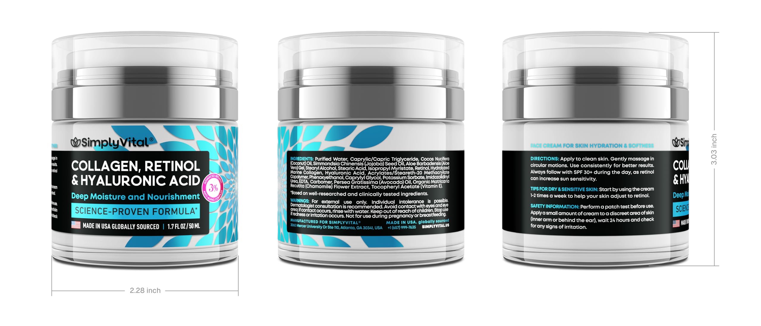 SimplyVital packaging box exudes premium skincare presentation.