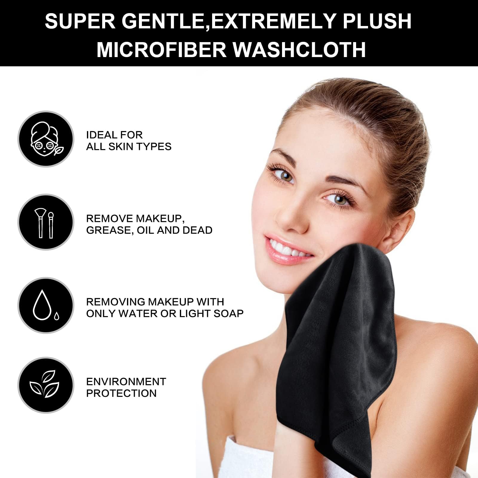 SINLAND microfiber face cloth odor-free after drying for a fresh routine.