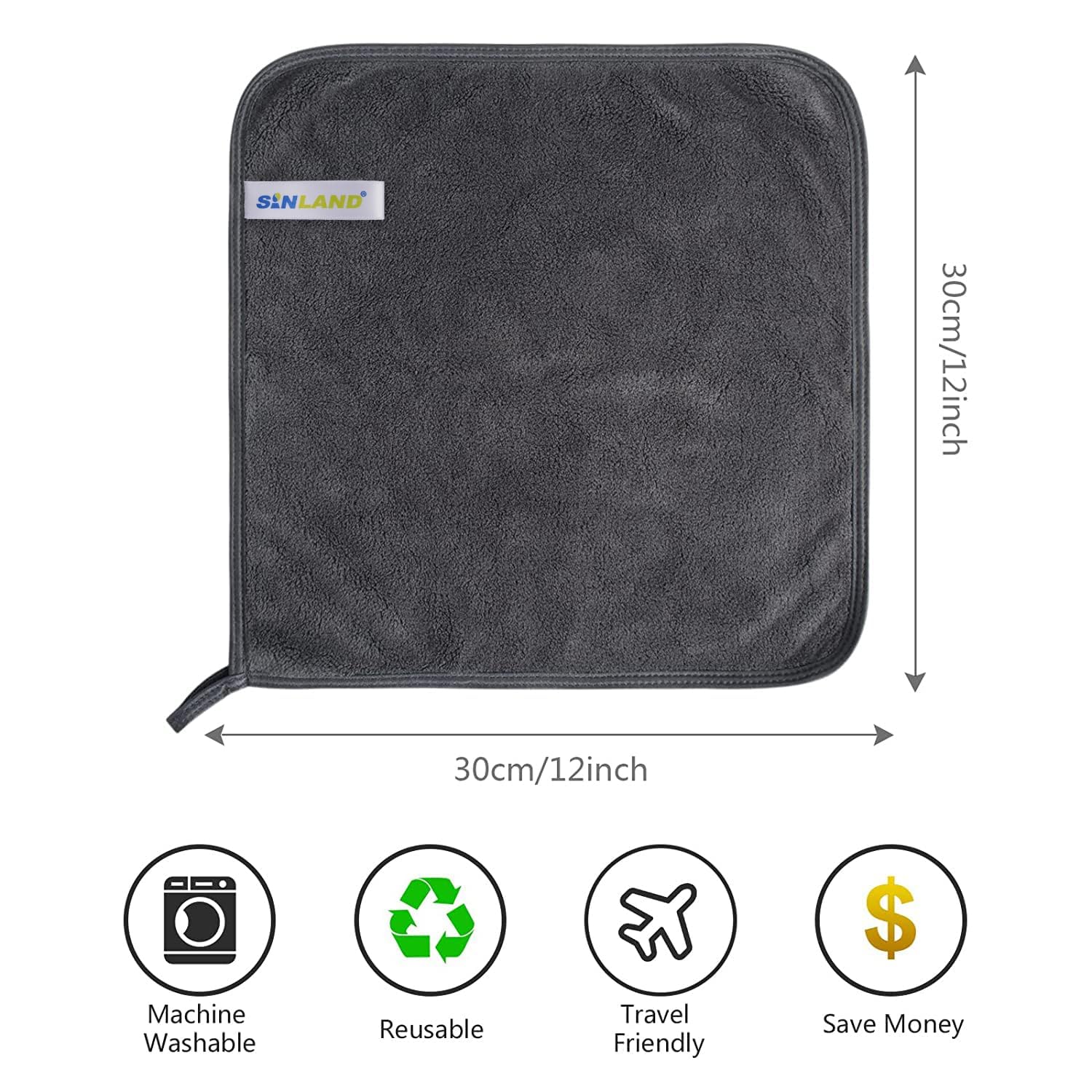 SINLAND soft microfiber face towel offers a gentle touch for sensitive skin and daily routines.