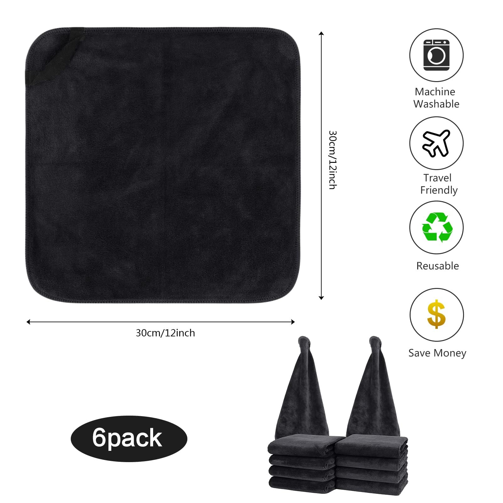 SINLAND washcloth 12x12 absorbent, reusable for multiple uses.
