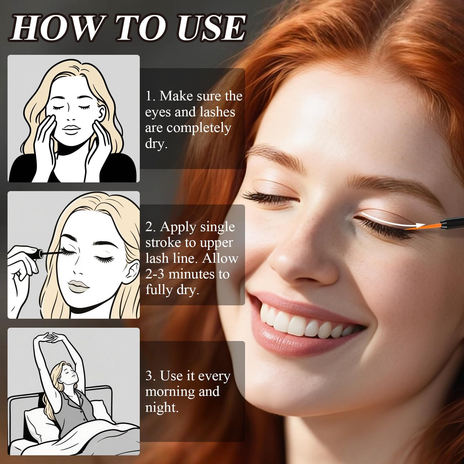 Nighttime SINPIN lash care routine for gentle overnight use.