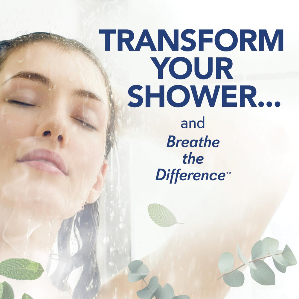 Extra large SinuCleanse tablet dissolving slowly in shower to extend vapors