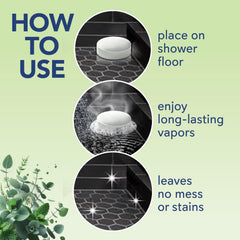 In-shower spa like scene with steam suggesting relaxing aromatherapy
