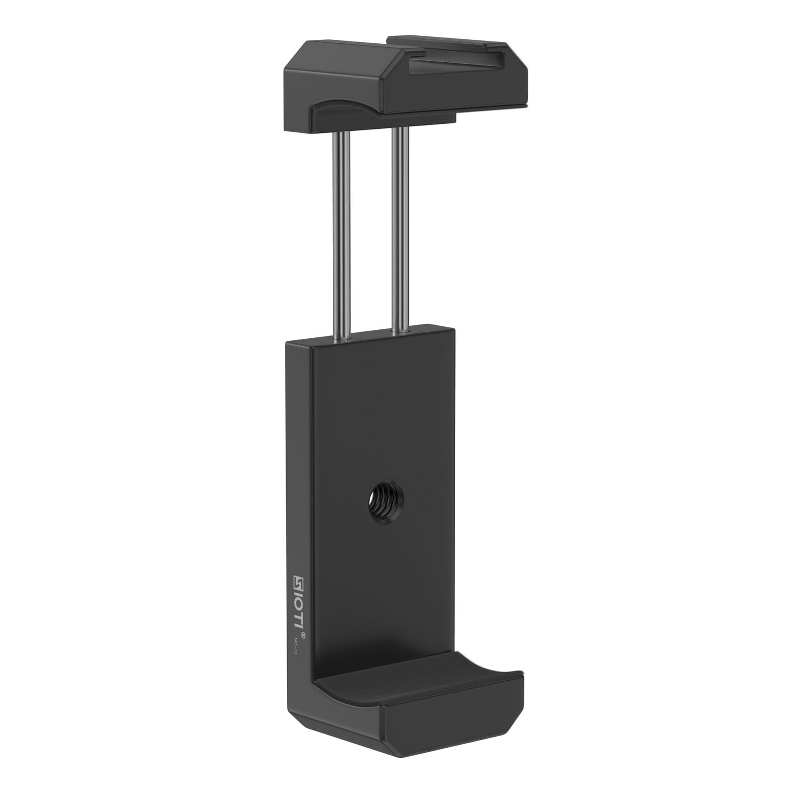 SIOTI front view with phone attached showing stable grip and mounting versatility