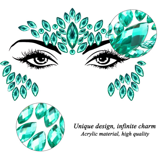 SIQUK rave face jewels stickers add sparkle to costumes and makeup