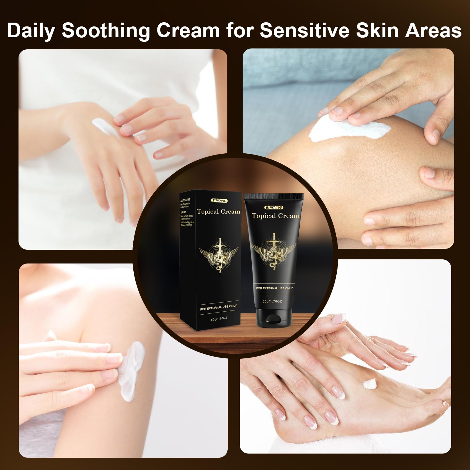 Siripine Numbing Cream used post-tattoo for gentle external application.