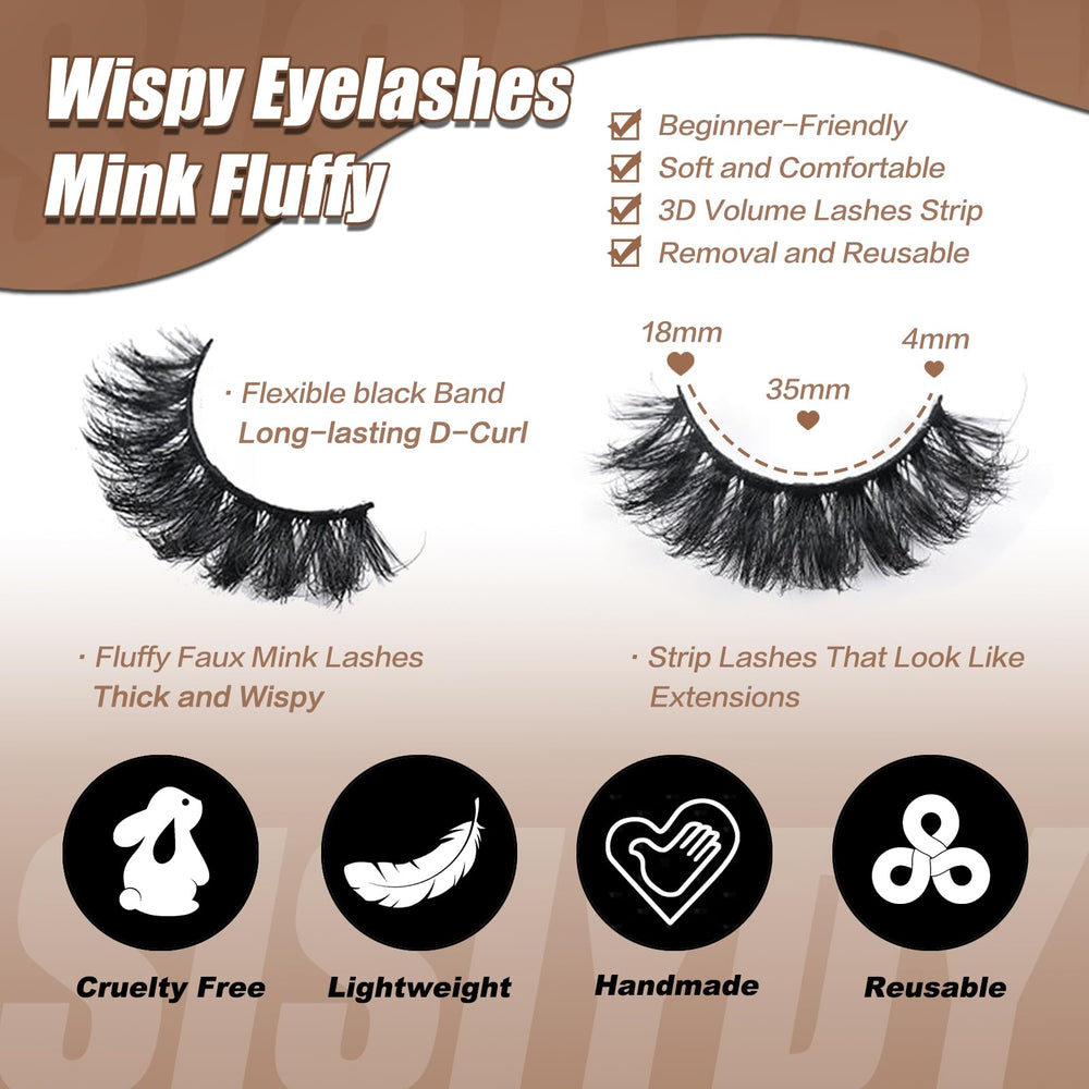 SISIYDY lashes full-strip 14-pair set adds versatile drama for day or night.