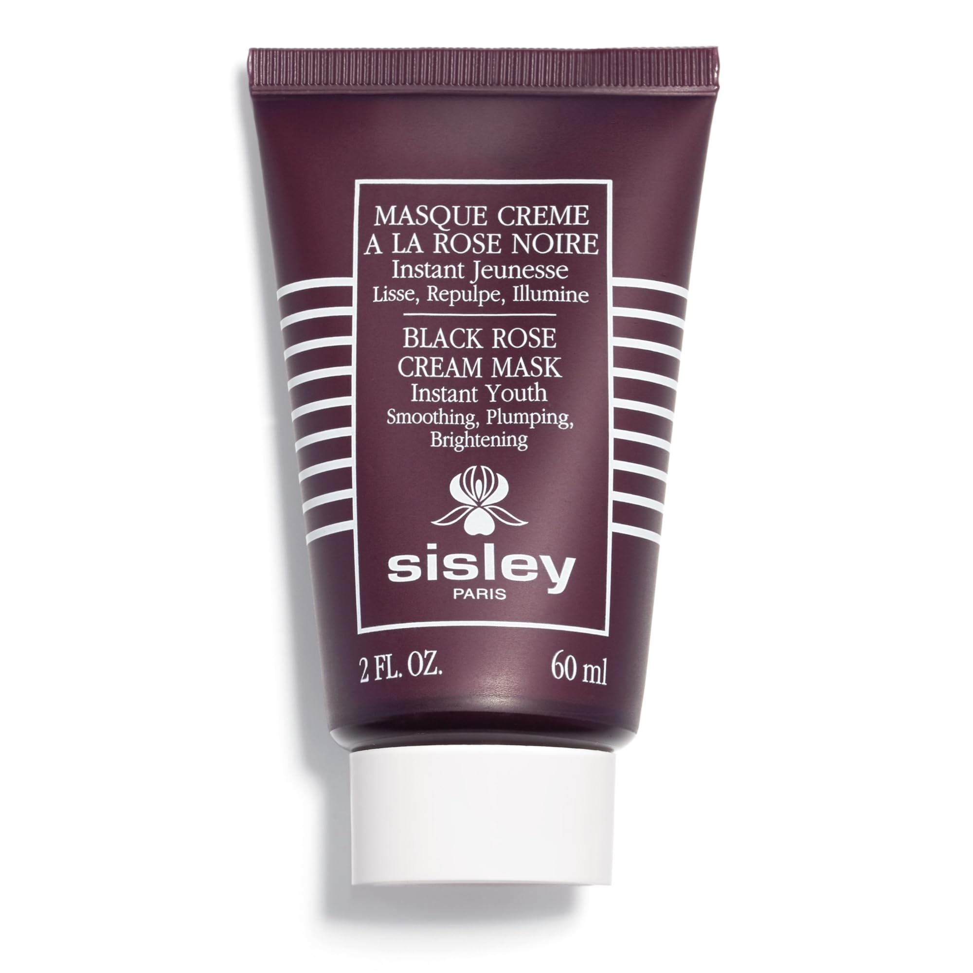 Sisley Paris Black Rose Cream Mask bottle close-up, for smoothing and hydrating skin.