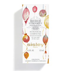 Sisley Paris Ecological Compound bottle on vanity shot highlights luxurious skincare ritual.