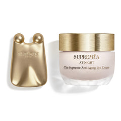 Sisley Paris Supremya at Night eye cream jar closeup shows velvety texture for soothing eye contour