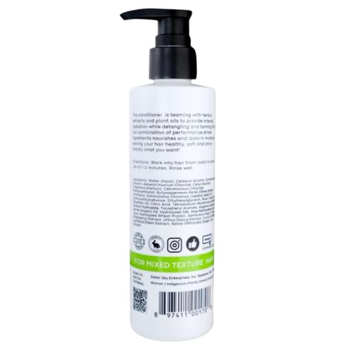 Creamy texture of Sister Sky MinkiSoft conditioner during application helps detangle