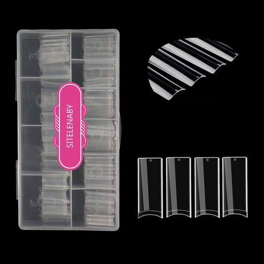 SITELENABY No C Curve XL Nail Tips 500pcs with square shape for versatile nail art.