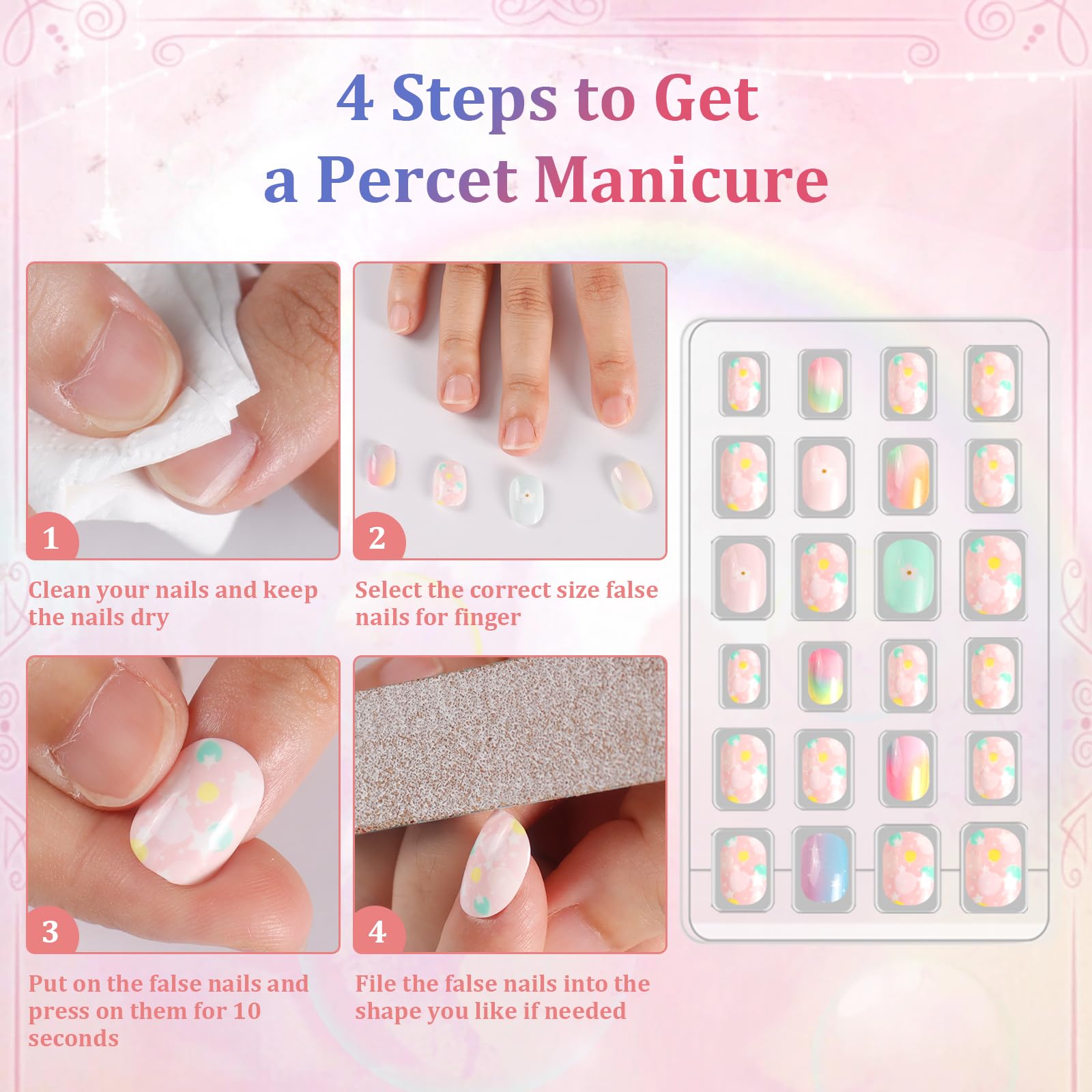 Back view of SIUSIO nails showing pre-glue backs for quick use