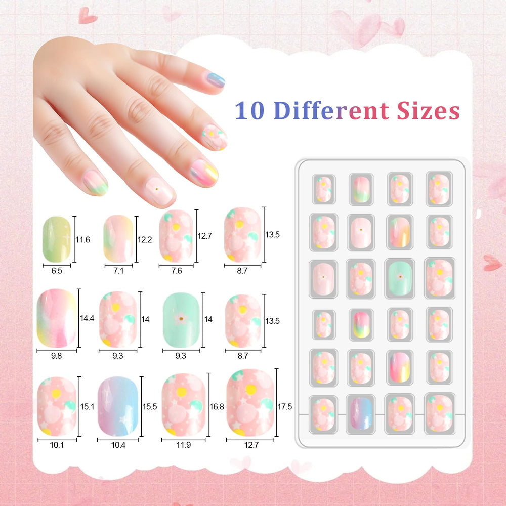 Assorted sizes shown for SIUSIO Gradient Paradise kids nails