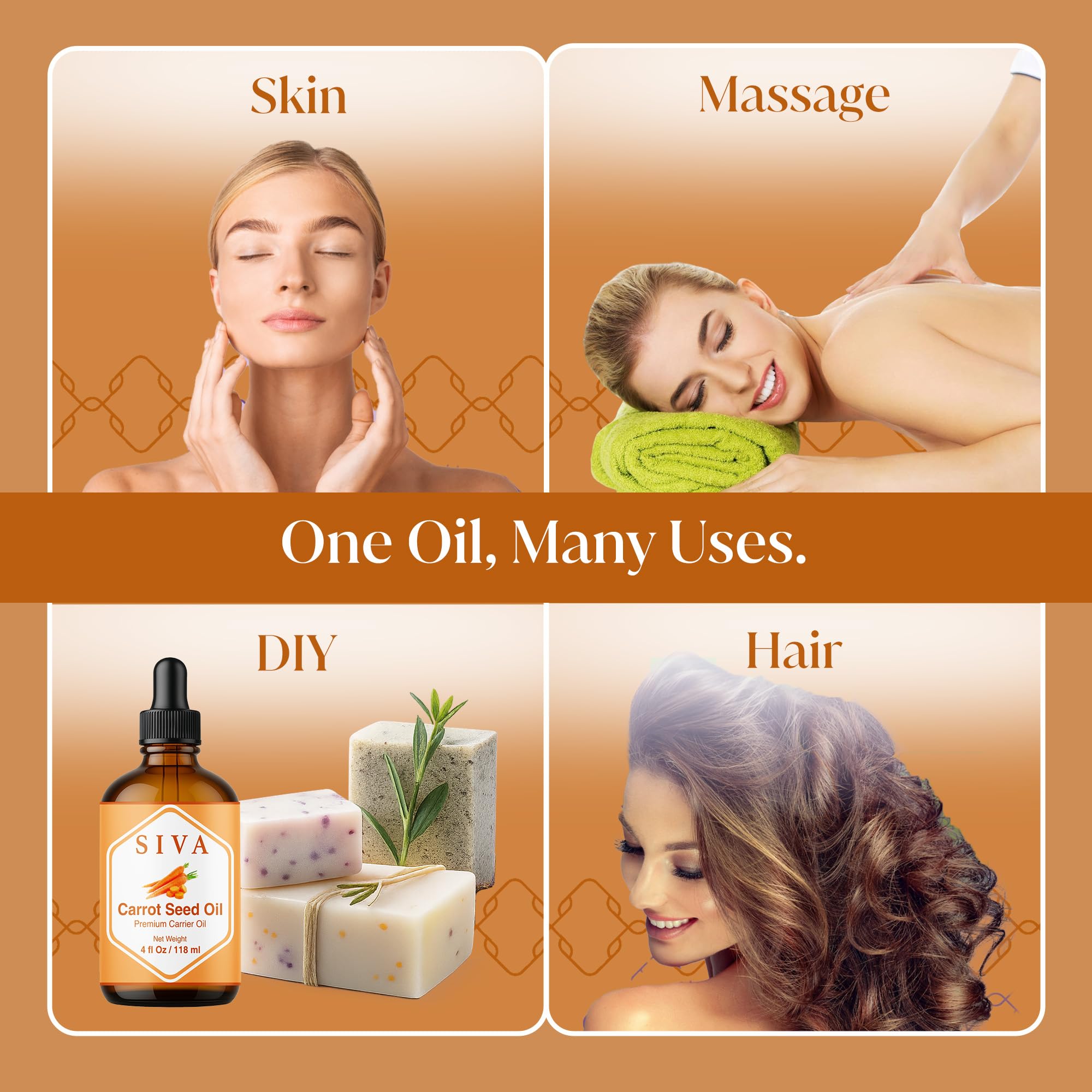 SIVA Carrot Seed Oil blended with other carrier oils for a DIY mix