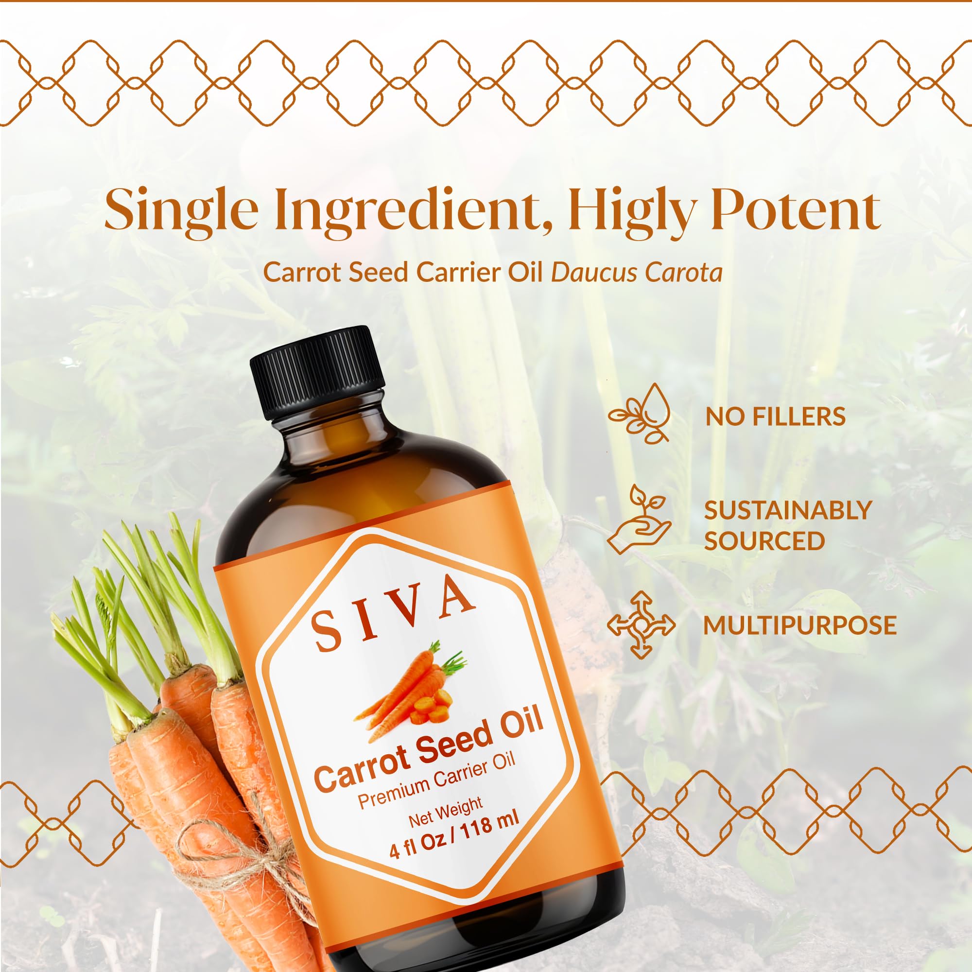 SIVA Carrot Seed Oil used as a lightweight moisturizer on the face