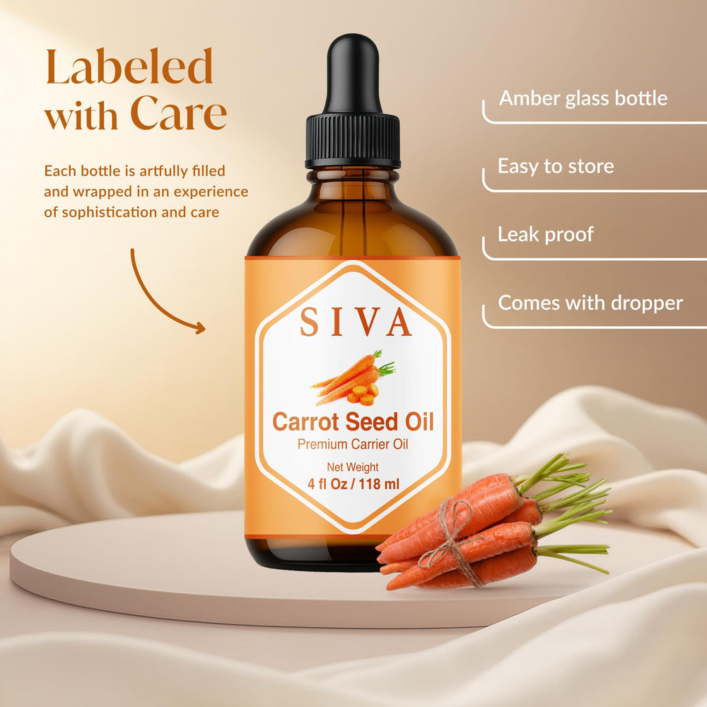 SIVA Carrot Seed Oil massaged into hair for scalp care