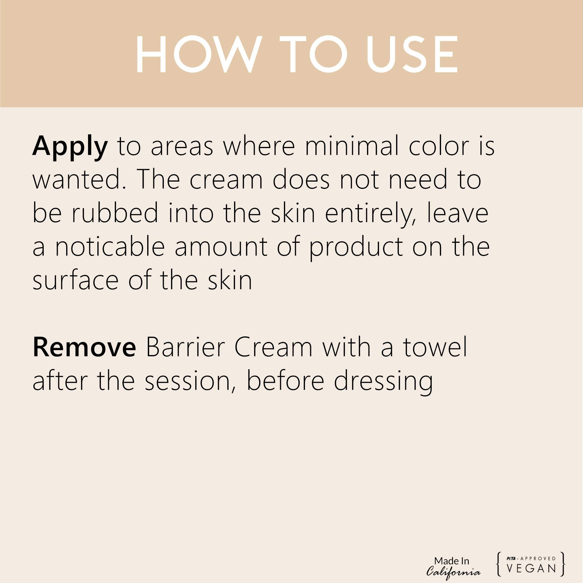 Hands apply SJOLIE Pro Barrier Cream before tanning to shield sensitive areas.