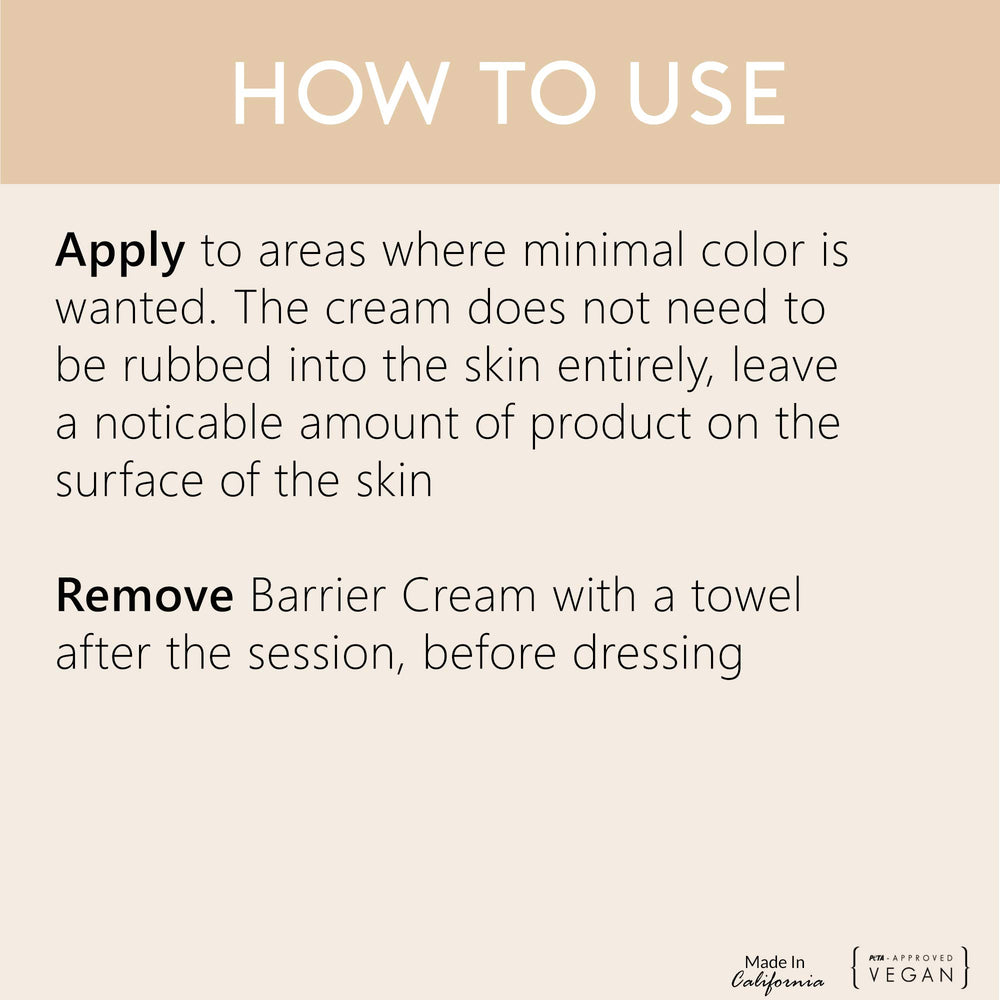 Hands apply SJOLIE Pro Barrier Cream before tanning to shield sensitive areas.