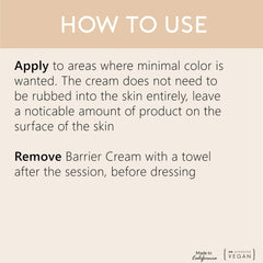 Hands apply SJOLIE Pro Barrier Cream before tanning to shield sensitive areas.