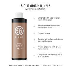 SJOLIE Sunless No.12 spray-dispense demonstrates easy, even coverage.