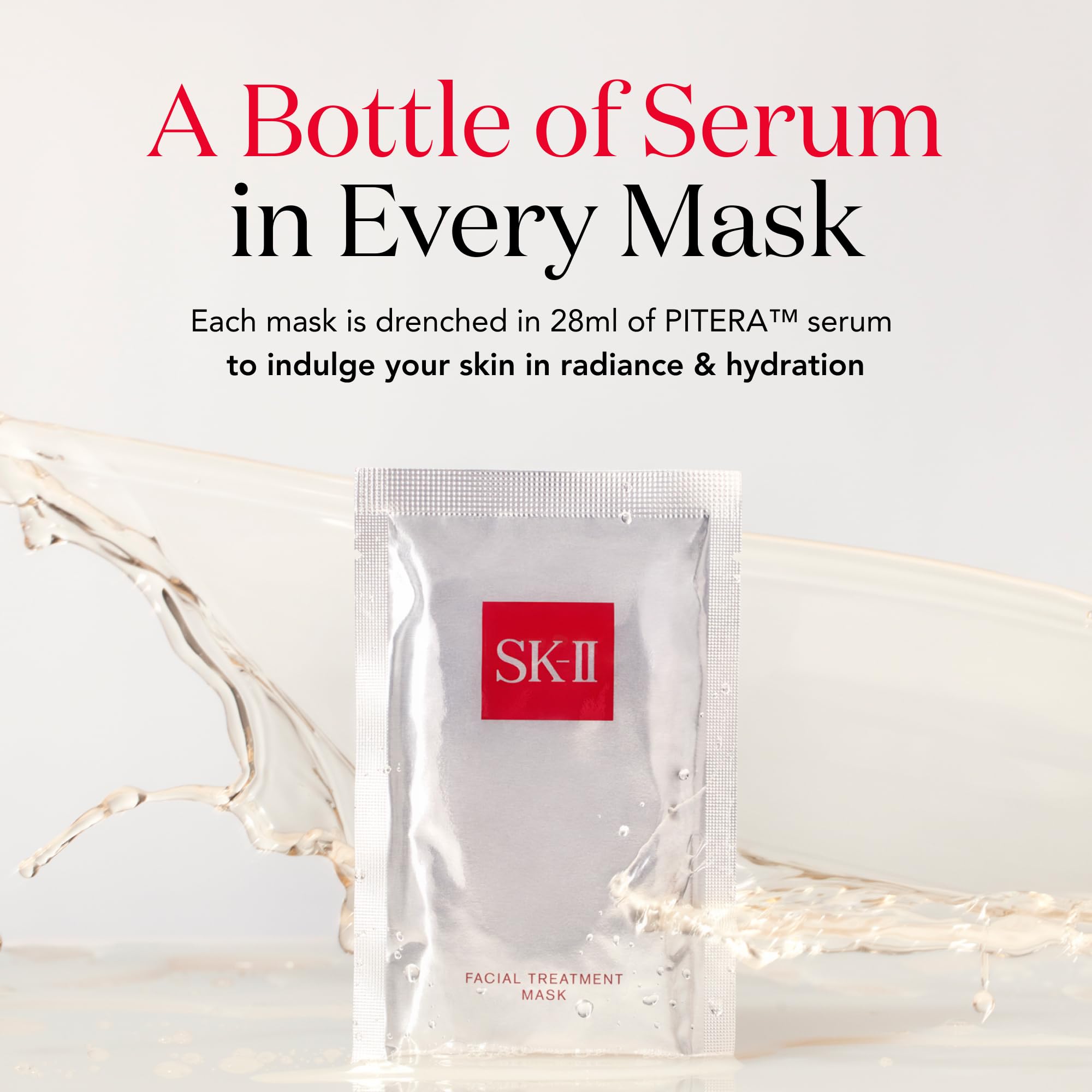 Person applying SK-II mask to face for smooth absorption