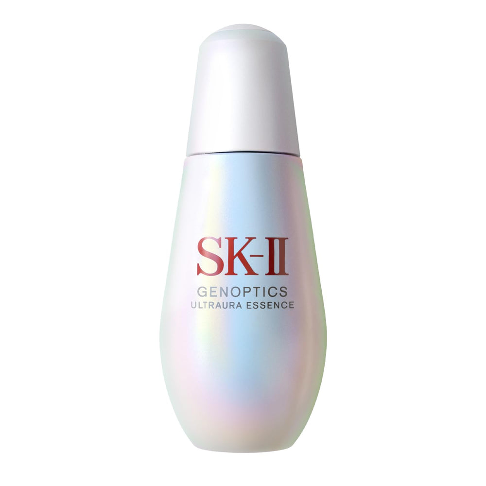 SK-II GenOptics Essence bottle pour shows easy application for even skin tone.