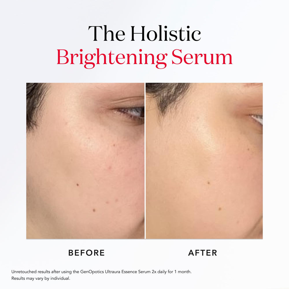 SK-II GenOptics Essence packaging closeup emphasizes premium branding and product care.