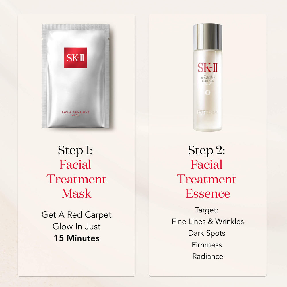 SK-II Glow Up Duo sheet masks packaging ready for use.