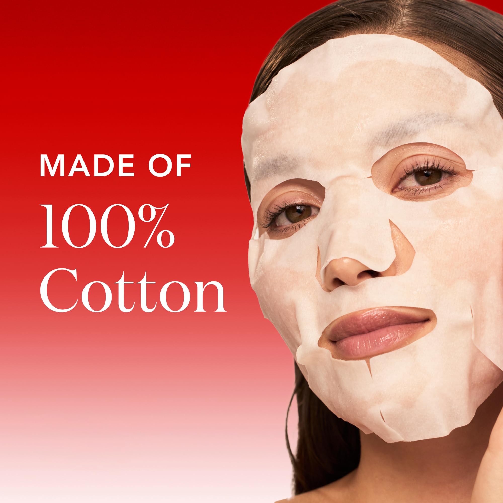 Sheet mask on face during use highlighting even application