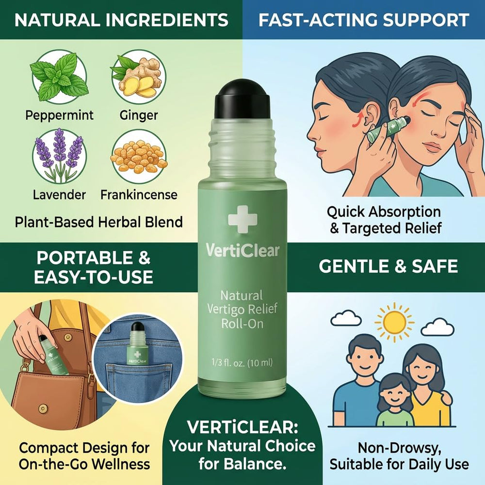 Skaal VertiClear Roll-On at the temples delivering a cooling sensation to feel steadier.