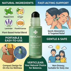 Skaal VertiClear Roll-On at the temples delivering a cooling sensation to feel steadier.