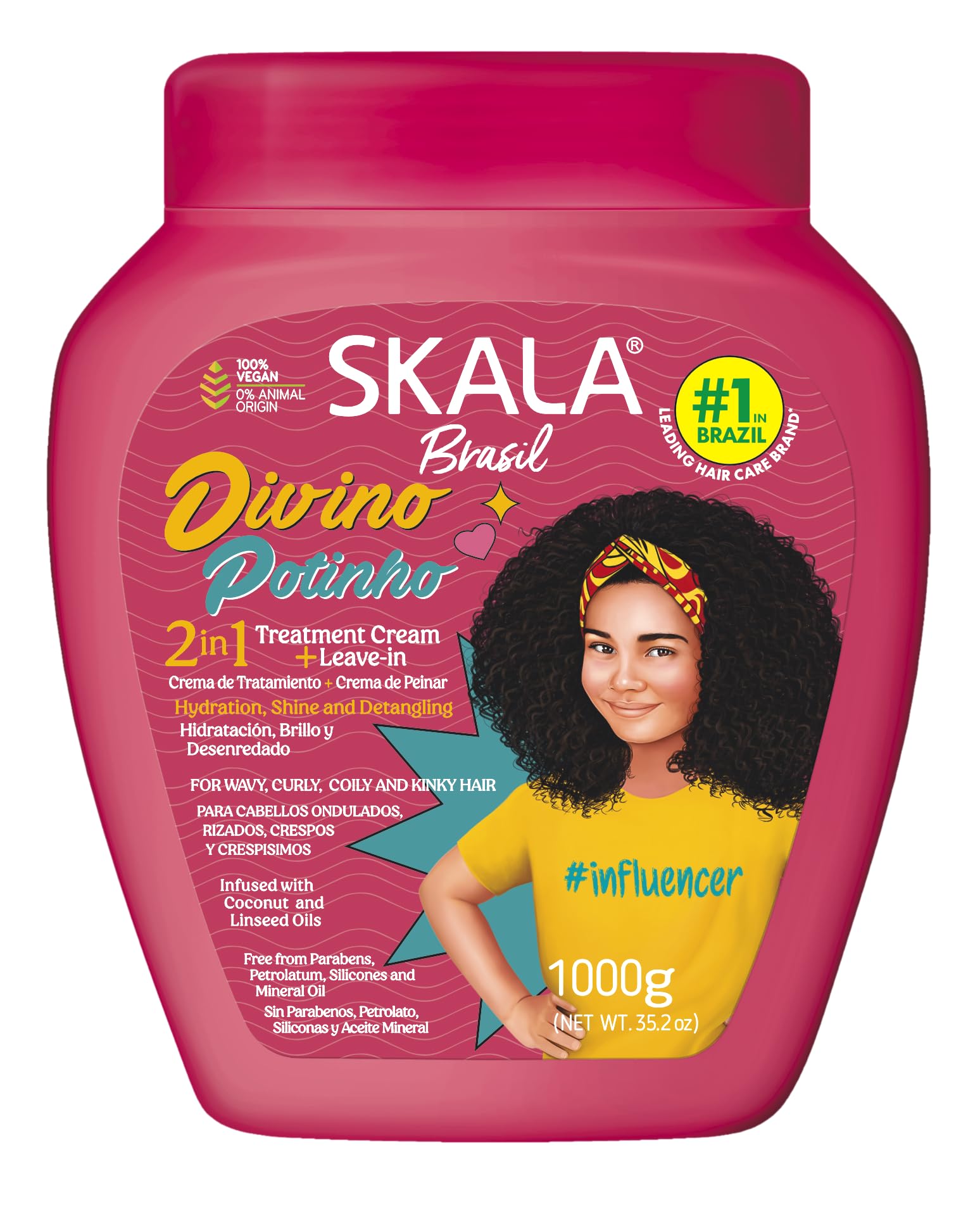 SKALA Divine Little Curls 2-in-1 Treatment Cream bottle for hydrated, frizz-free curls.