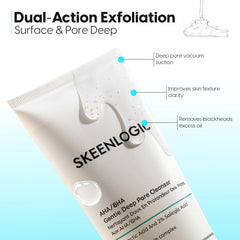 Skeenlogic back and arm use illustrating multi-zone cleansing.
