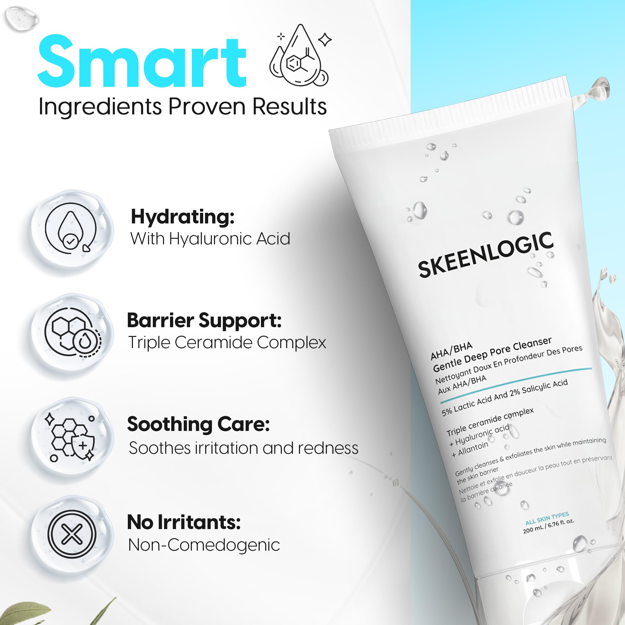 Skeenlogic multi-zone use on arms and knees shows versatile cleansing.