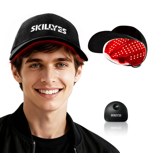 SKILLYES Hairgrowth Cap with 650nm red light for at-home scalp support.