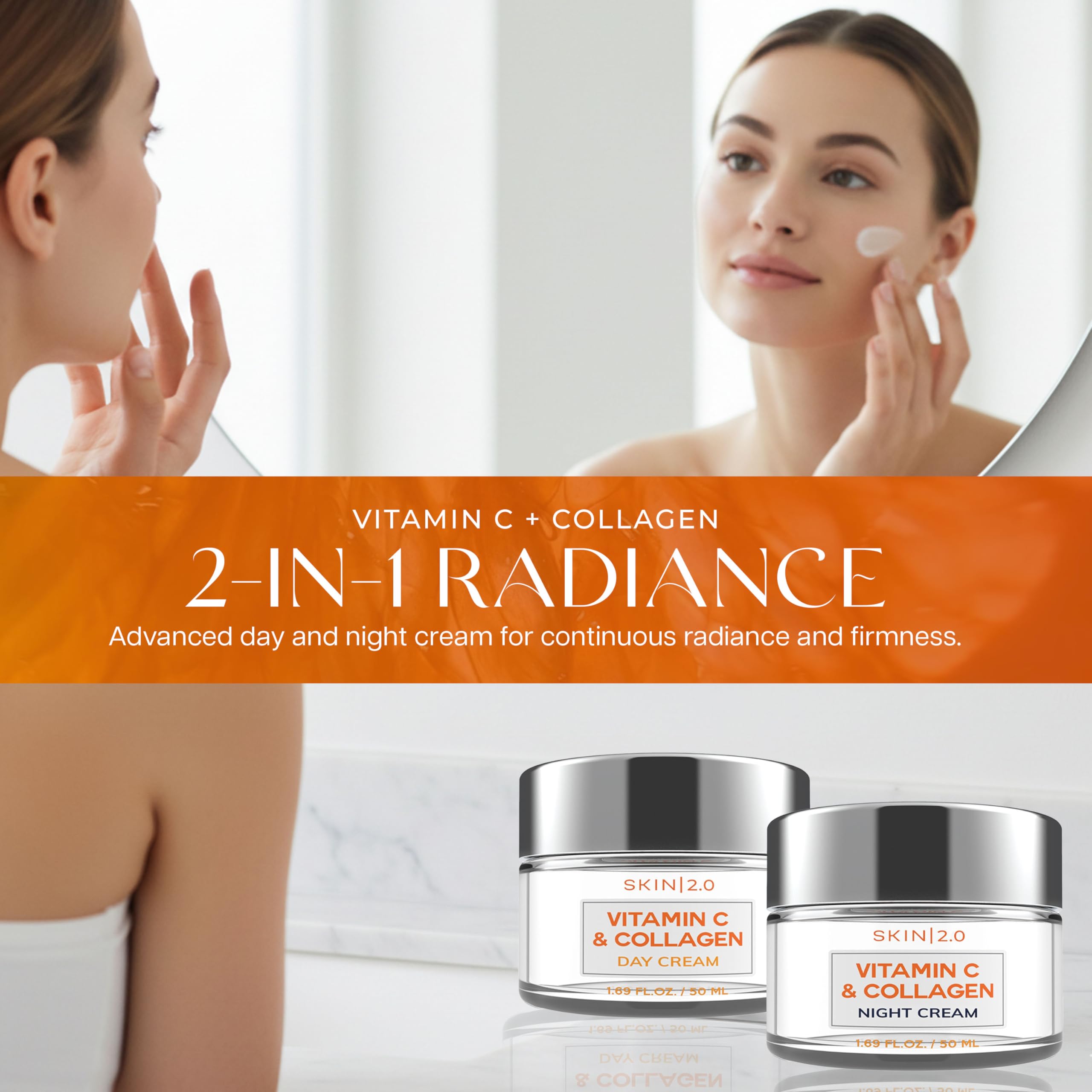Skin 2.0 Night cream nourishes overnight for smoother morning skin.