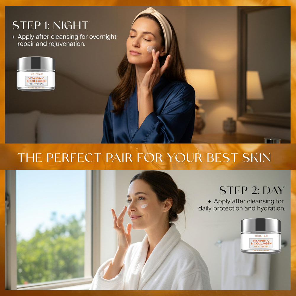 Skin 2.0 Vegan and cruelty-free emblem signals clean skincare.