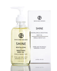 Skin And Senses Shine application on forearm demonstrates fast absorption