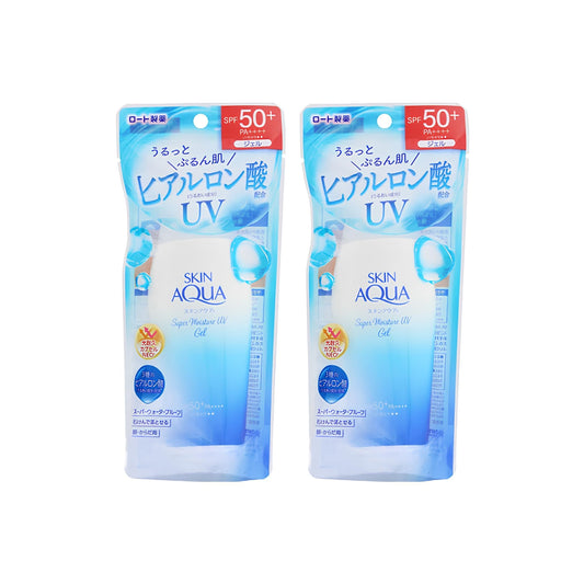 Smooth application of Skin Aqua gel with no white cast on skin.