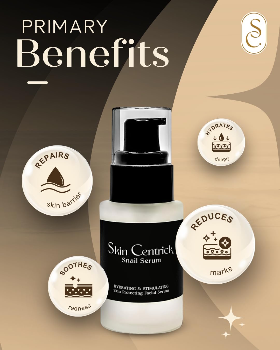 Face and neck application shot using Skin Centrick Snail Mucin Serum.