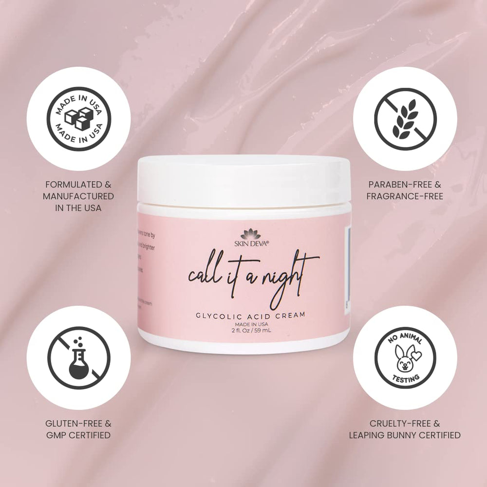 Skin Deva Glycolic Cream reduces visible pores for smoother texture.
