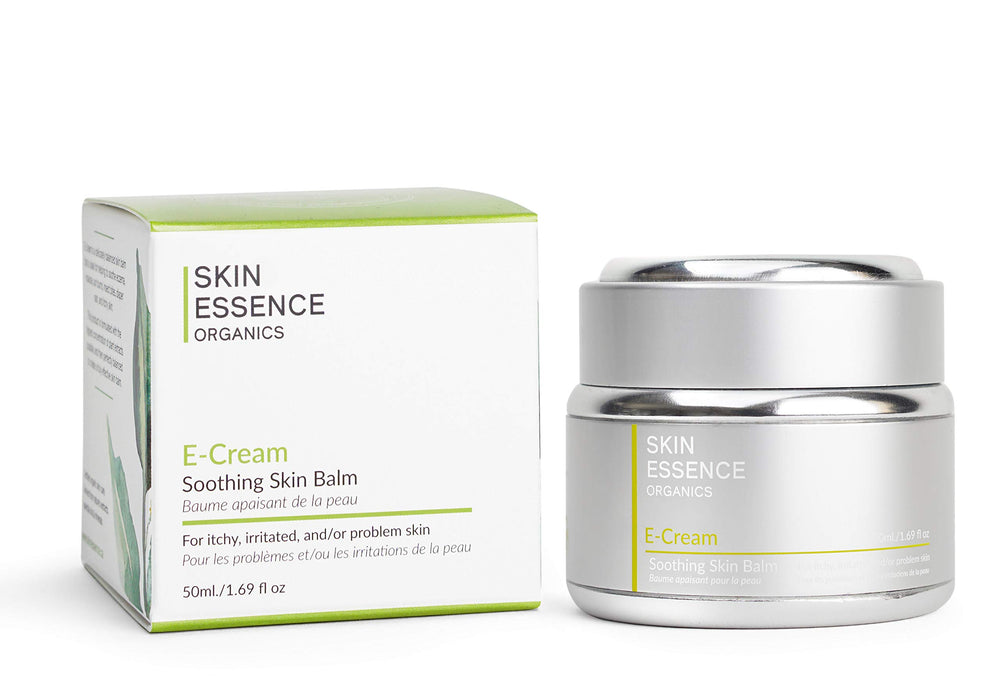 Skin Essence Organics E-Cream soothing balm in jar for calm, nourished skin