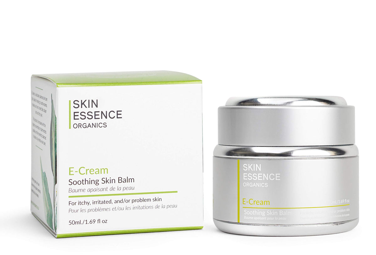 Skin Essence Organics E-Cream soothing balm in jar for calm, nourished skin