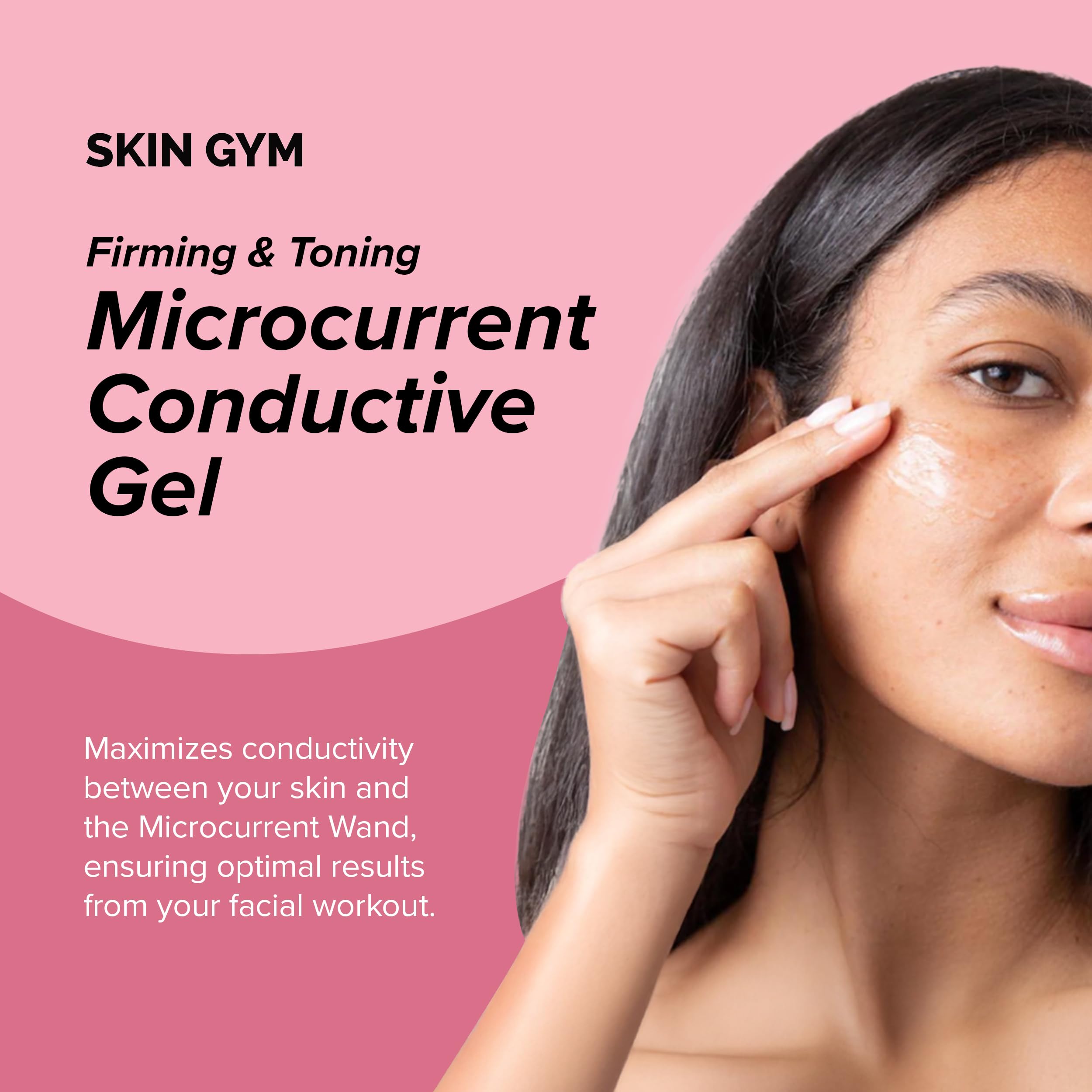 Skin Gym conductive gel on hands, showcasing silky texture and hydration