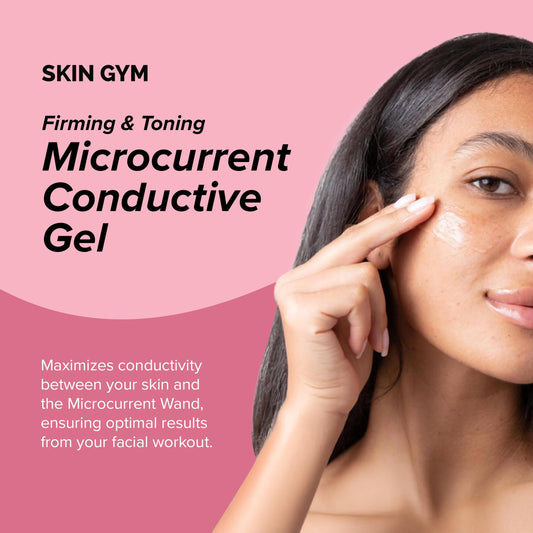 Skin Gym conductive gel on hands, showcasing silky texture and hydration