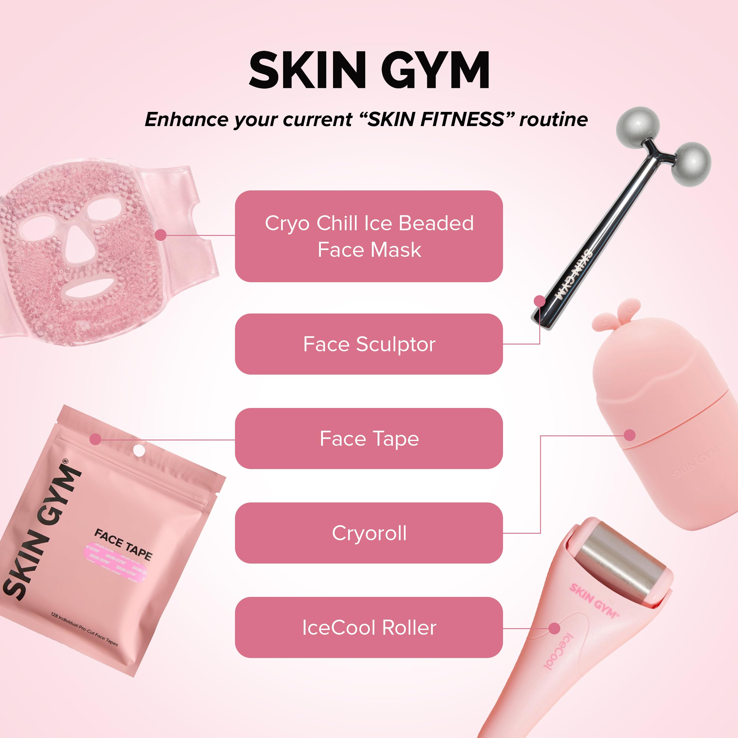 SKIN GYM mask targeting forehead lines during treatment.
