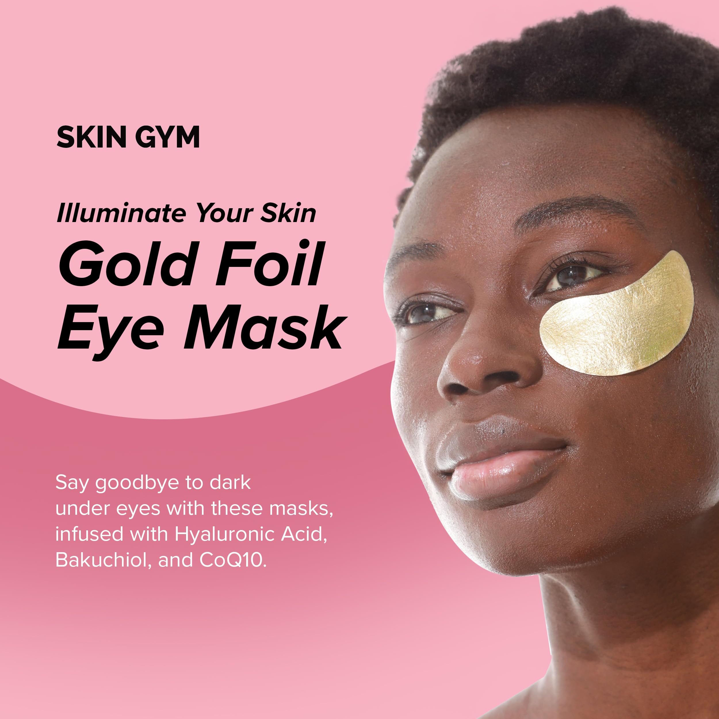 Close up of gold foil eye mask highlighting premium patch texture
