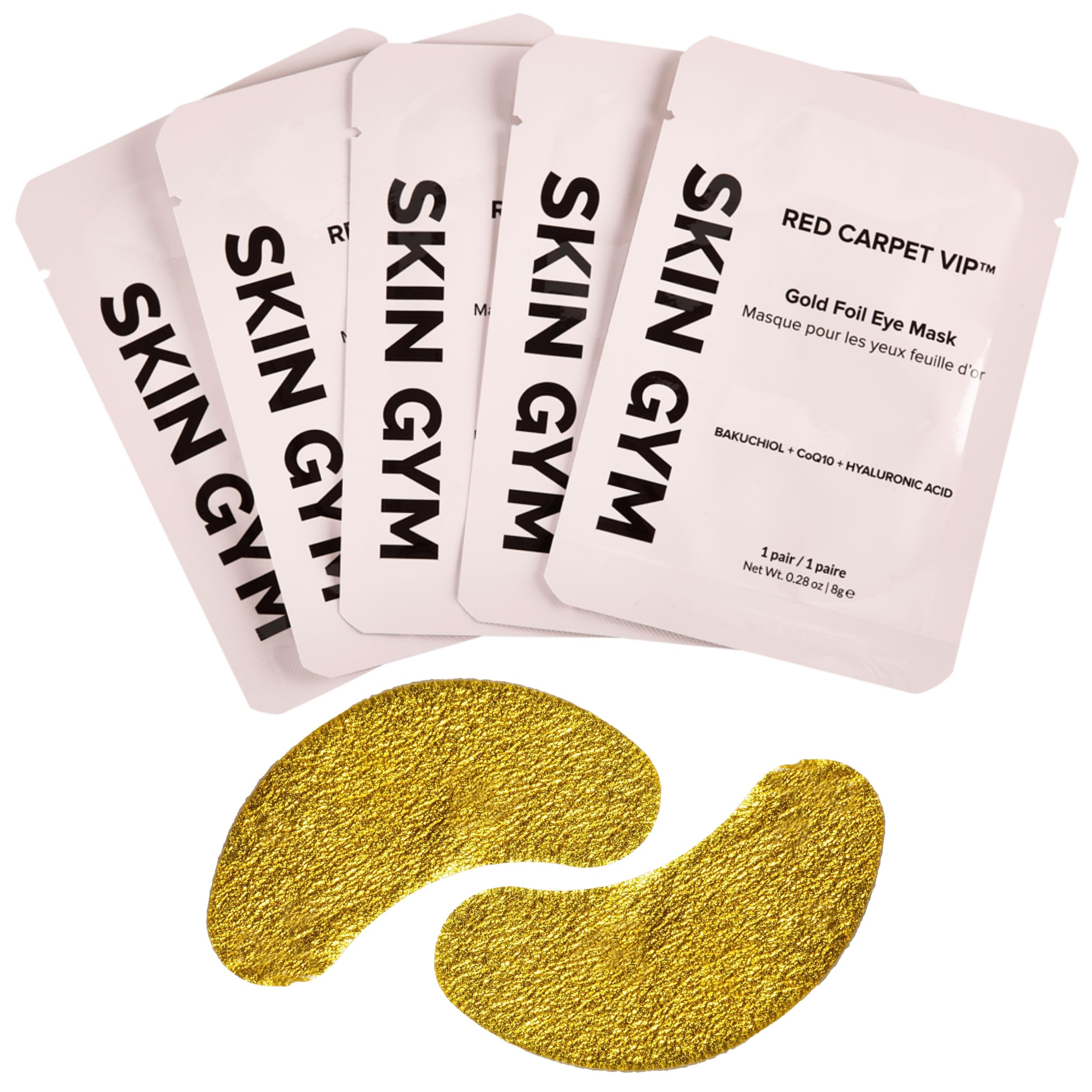 SKIN GYM Gold Foil Eye Mask pack front for brightening under-eye skin