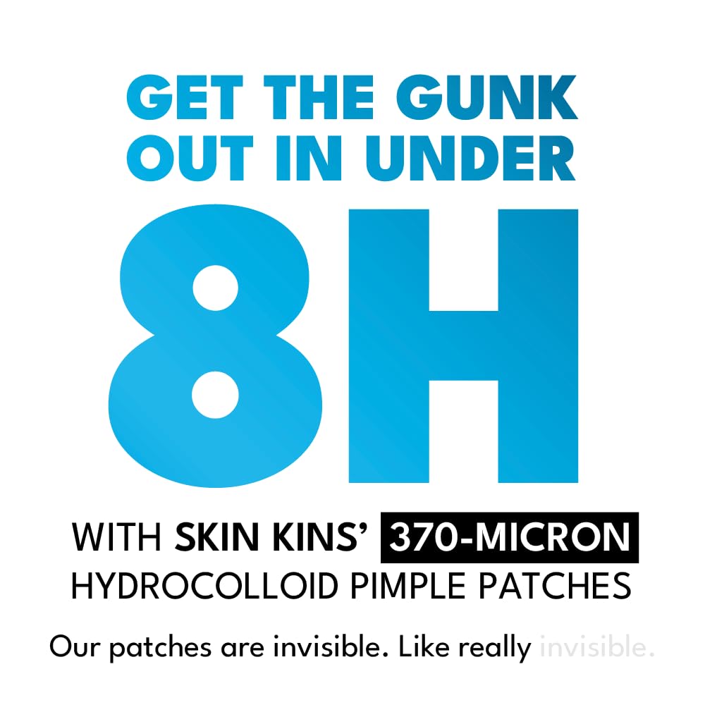 Closeup of SKIN KINS patches showing the 0.37mm ultra-thin profile.